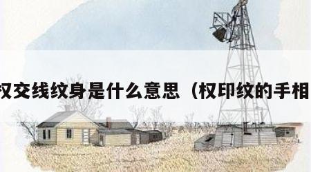 权交线纹身是什么意思（权印纹的手相）