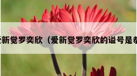 爱新觉罗奕欣（爱新觉罗奕欣的谥号是恭）