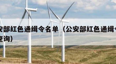 公安部红色通缉令名单（公安部红色通缉令名单查询）