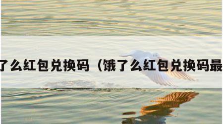 饿了么红包兑换码（饿了么红包兑换码最新）