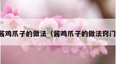 酱鸡爪子的做法（酱鸡爪子的做法窍门）