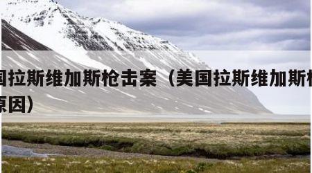 美国拉斯维加斯枪击案（美国拉斯维加斯枪击案原因）