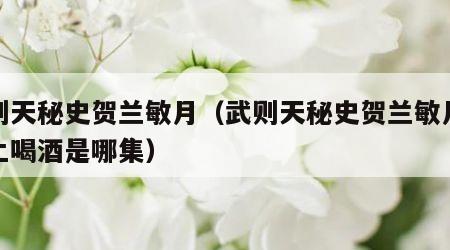 武则天秘史贺兰敏月（武则天秘史贺兰敏月给皇上喝酒是哪集）