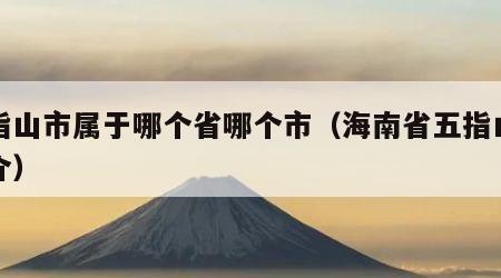 五指山市属于哪个省哪个市（海南省五指山市简介）