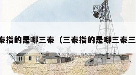 三秦指的是哪三秦（三秦指的是哪三秦三王）