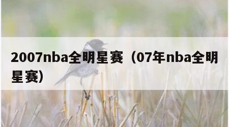 2007nba全明星赛（07年nba全明星赛）