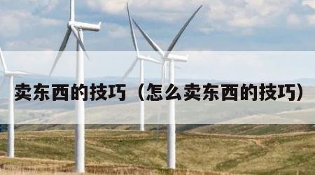 卖东西的技巧（怎么卖东西的技巧）