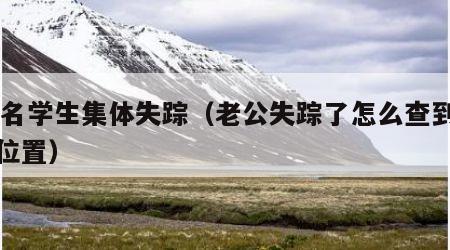 43名学生集体失踪（老公失踪了怎么查到他的位置）