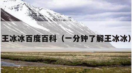 王冰冰百度百科（一分钟了解王冰冰）