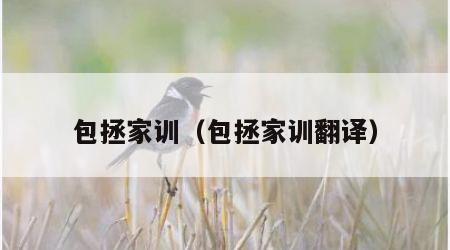 包拯家训（包拯家训翻译）