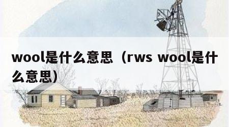 wool是什么意思（rws wool是什么意思）