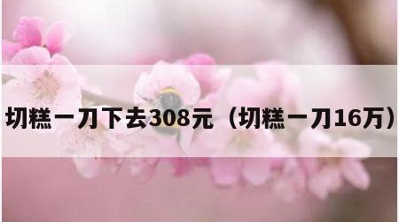 切糕一刀下去308元（切糕一刀16万）