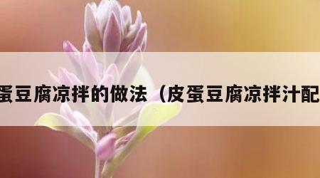 皮蛋豆腐凉拌的做法（皮蛋豆腐凉拌汁配方）