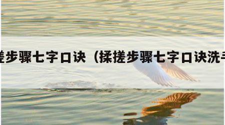 揉搓步骤七字口诀（揉搓步骤七字口诀洗手法）