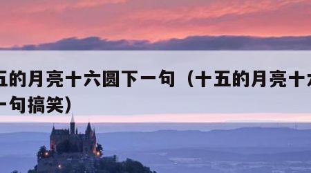 十五的月亮十六圆下一句（十五的月亮十六圆下一句搞笑）