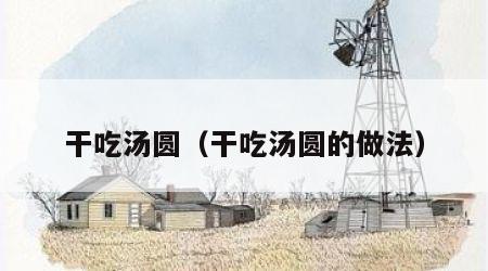 干吃汤圆（干吃汤圆的做法）