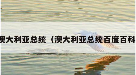 澳大利亚总统（澳大利亚总统百度百科）