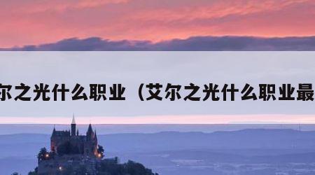 艾尔之光什么职业（艾尔之光什么职业最强）