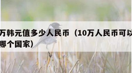 八万韩元值多少人民币（10万人民币可以移民哪个国家）