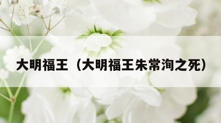 大明福王（大明福王朱常洵之死）