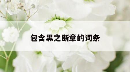 包含黑之断章的词条