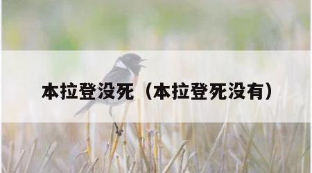 本拉登没死（本拉登死没有）