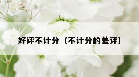 好评不计分（不计分的差评）