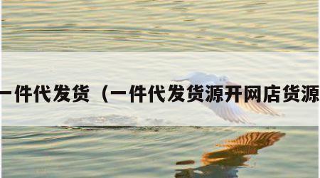 一件代发货（一件代发货源开网店货源）