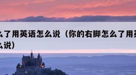 怎么了用英语怎么说（你的右脚怎么了用英语怎么说）