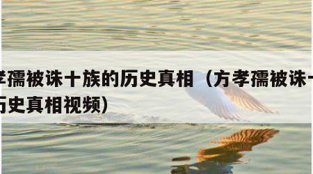 方孝孺被诛十族的历史真相（方孝孺被诛十族的历史真相视频）