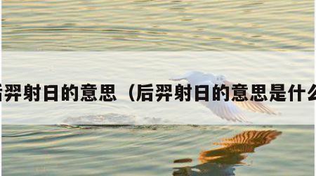 后羿射日的意思（后羿射日的意思是什么）