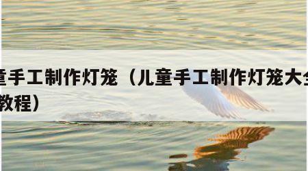 儿童手工制作灯笼（儿童手工制作灯笼大全简单 教程）