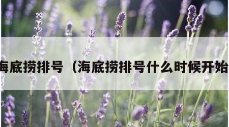 海底捞排号（海底捞排号什么时候开始）