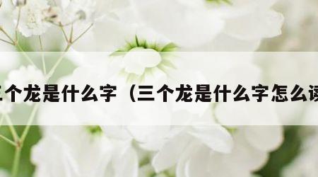 三个龙是什么字（三个龙是什么字怎么读）