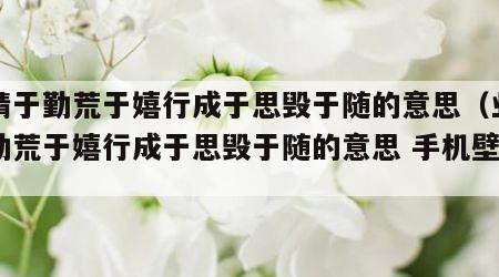 业精于勤荒于嬉行成于思毁于随的意思（业精于勤荒于嬉行成于思毁于随的意思 手机壁纸）