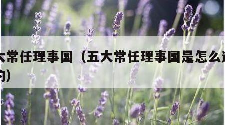 五大常任理事国（五大常任理事国是怎么选出来的）