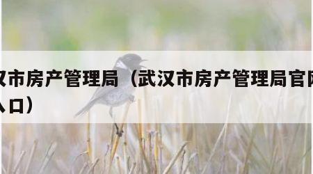 武汉市房产管理局（武汉市房产管理局官网查询入口）