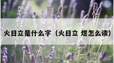 火日立是什么字（火日立 煜怎么读）