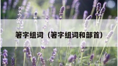 箸字组词（箸字组词和部首）