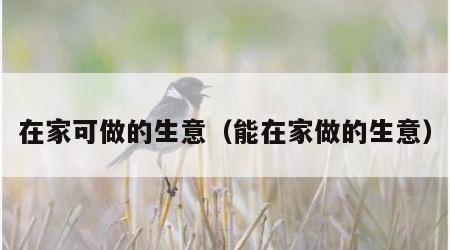 在家可做的生意（能在家做的生意）
