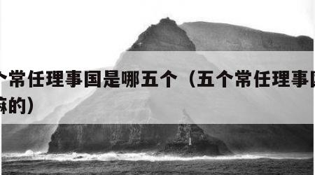 五个常任理事国是哪五个（五个常任理事国是干嘛的）