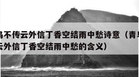 青鸟不传云外信丁香空结雨中愁诗意（青鸟不传云外信丁香空结雨中愁的含义）