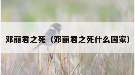 邓丽君之死（邓丽君之死什么国家）