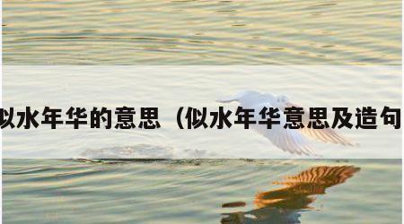 似水年华的意思（似水年华意思及造句）