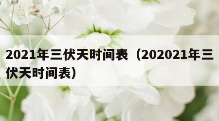2021年三伏天时间表（202021年三伏天时间表）