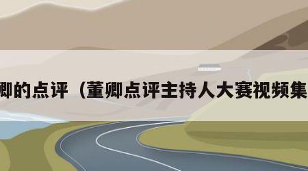 董卿的点评（董卿点评主持人大赛视频集锦）