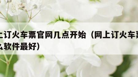 网上订火车票官网几点开始（网上订火车票用什么软件最好）