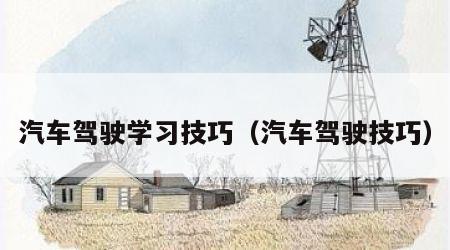 汽车驾驶学习技巧（汽车驾驶技巧）
