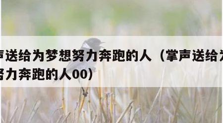 掌声送给为梦想努力奔跑的人（掌声送给为梦想努力奔跑的人00）