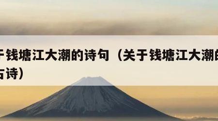 关于钱塘江大潮的诗句（关于钱塘江大潮的诗句古诗）